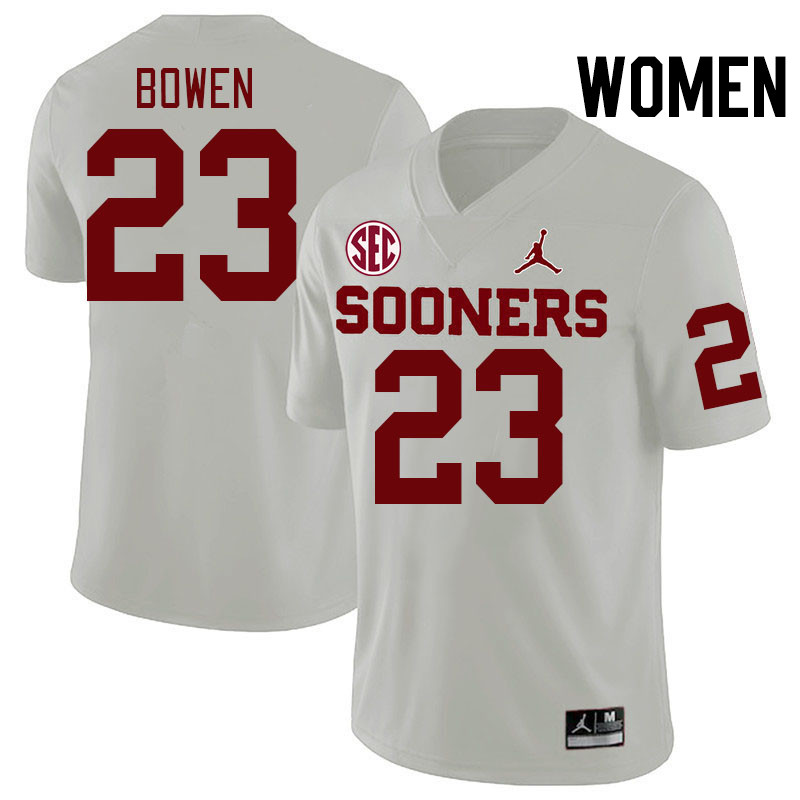 Women #23 Eli Bowen Oklahoma Sooners 2024 SEC Conference College Football Jerseys-White